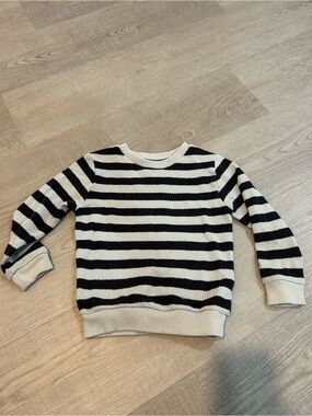 Andy & Evan Black and Cream Striped Knit Sweater | Kids Size 4